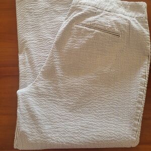 Ann Taylor Seersucker Striped Cropped Pants Size 12